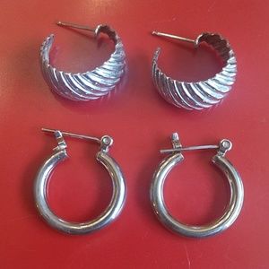 Vintage silver tone earrings